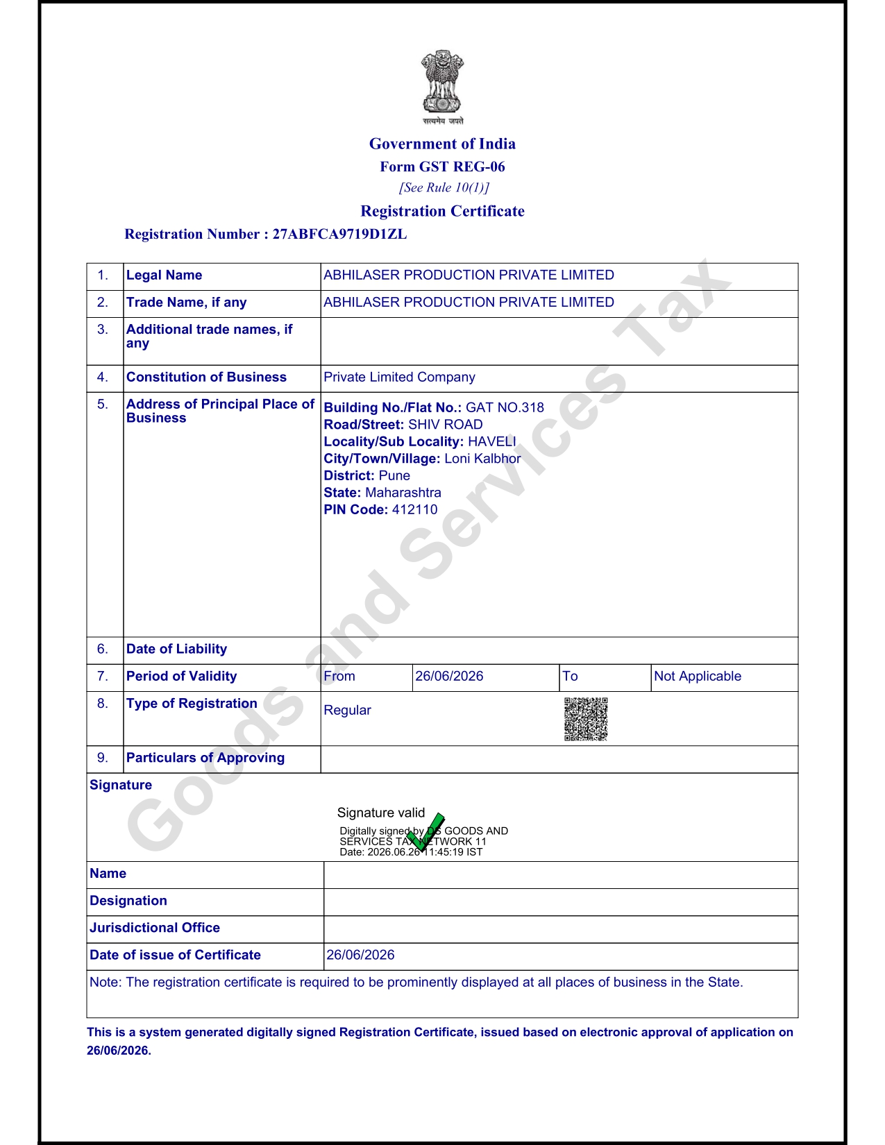 Company Certificate